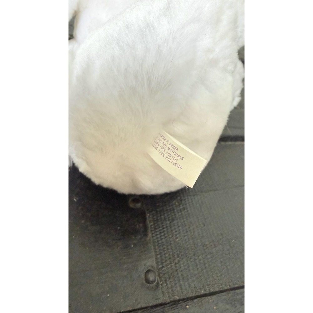 Vintage 1987 Avon White Bunny Rabbit Plush PA940 Pink Nose Korea - Picture 6 of 7